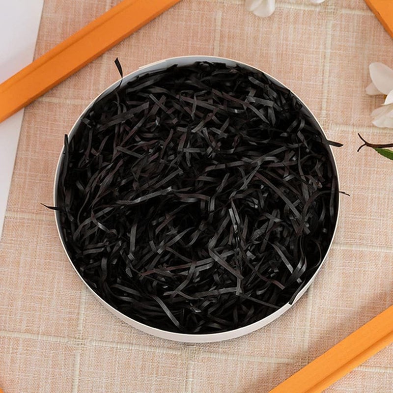 JINZOFLY Black Crinkle Cut Paper Shreds, 100g Shredded Paper for Gift Box, Basket Filling & Decorating - Image 4